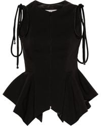 V:PM ATELIER - Koa Strap-Detail Peplum Top - Lyst