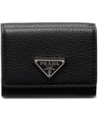 Prada - Small Enamel Triangle-Logo Wallet - Lyst