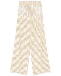 Elisabetta Franchi - Pantalon En Coton À Rayures - Lyst