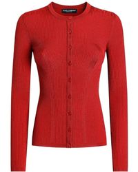Dolce & Gabbana - Ribbed Viscose-Knit Cardigan - Lyst