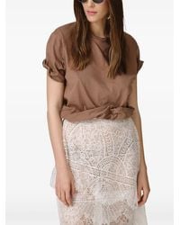 Pink - Patch-Detail T-Shirt - Lyst