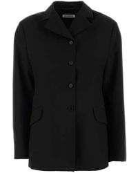 Jil Sander - Single-Breasted Felted Blazer - Lyst