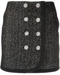 George Keburia - Crystal-buttons Tweed Miniskirt - Lyst