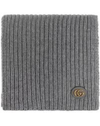 Gucci - Gestrickter Schal mit Logo-Patch - Lyst