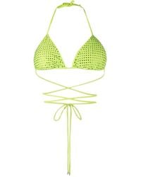Self-Portrait - Crystal Triangle Strappy Bikini Top - Lyst
