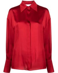 Genny - Satin-Finish Button-Up Shirt - Lyst