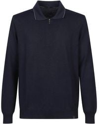 Fay - Zip-Up Polo Shirt - Lyst