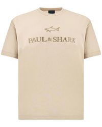Paul & Shark - Logo-Embroidered Cotton Jersey T-Shirt - Lyst
