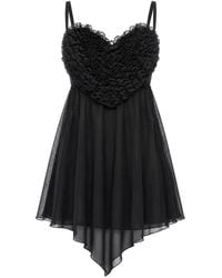 DSquared² - Robe Courte Volantée À Encolure Cœur - Lyst
