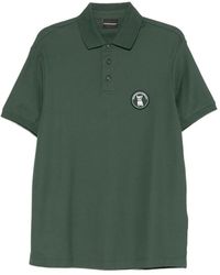 Emporio Armani - Logo-Patch Shirt-Sleeve Polo Shirt - Lyst