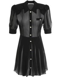 Alessandra Rich - Pleat-Detail Mini Dress - Lyst