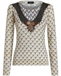 Etro - Floral-print Knitted Top - Lyst