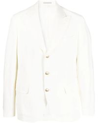Brunello Cucinelli - Linnen Blazer Met Enkele Rij Knopen - Lyst
