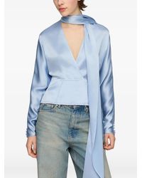 Ganni - Satin Blouse - Lyst