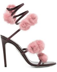 Rene Caovilla - Rosalia Pompom-Embellished Sandals - Lyst