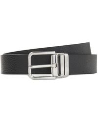 BOSS - Grained-Leather Belt - Lyst