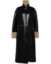 Nanushka - Abrigo con ribete de pelo artificial - Lyst