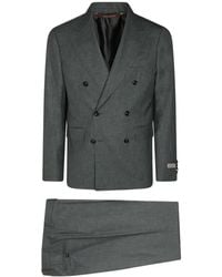 Canali - Double-Breasted Wool Suit - Lyst