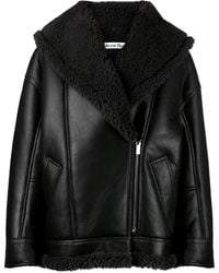 Acne Studios - Chaqueta biker con cuello esmoquin - Lyst
