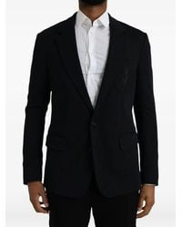 Dolce & Gabbana - Blazer Boutonné À Logo Brodé - Lyst