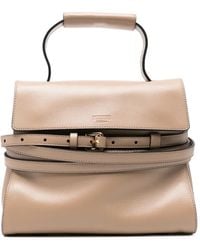 Moschino - Belted Leather Tote Bag - Lyst
