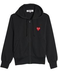 COMME DES GARÇONS PLAY - Logo-Patch Zipped Hoodie - Lyst