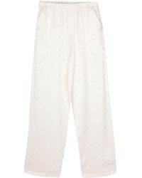 FAMILY FIRST - Patterned-jacquard Straight-leg Trousers - Lyst