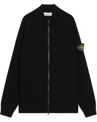 Stone Island - Vest Met Logopatch En Rits - Lyst