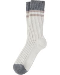 Brunello Cucinelli - Striped Cotton Socks - Lyst