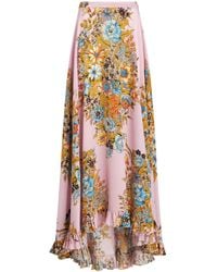 Etro - Falda larga con estampado floral - Lyst