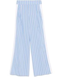 Patrizia Pepe - Striped Poplin Trousers - Lyst