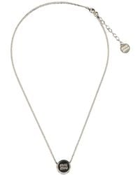 Miu Miu - Logo-Pendant Necklace - Lyst