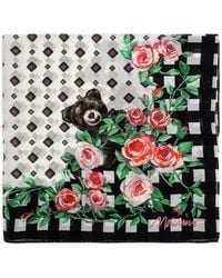 Moschino - Teddy Bear Floral-Print Silk Scarf - Lyst