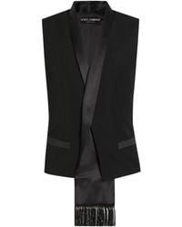 Dolce & Gabbana - Satin-Lapel Sleeveless Vest - Lyst