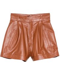 Manokhi - Pleated Leather Shorts - Lyst