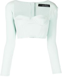 ROKH - Ribbed Sweetheart-neck Top - Lyst