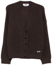 MSGM - Long Sleeve V-Neck Cardigan - Lyst