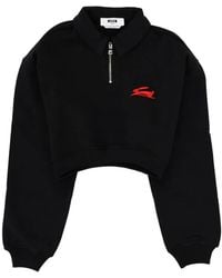 MSGM - Follow The Rabbit Half-Zip Sweatshirt - Lyst