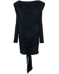 ROTATE BIRGER CHRISTENSEN - Blaues Oxford-Kleid Mit Schulterpolstern - Lyst