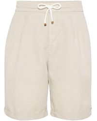 Brunello Cucinelli - Drawstring-waistband Knee-length Bermuda Shorts - Lyst