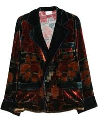 Pierre Louis Mascia - Kanpur Velvet Geometric-Pattern Blazer - Lyst