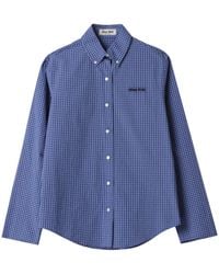 Miu Miu - | Camicia in check | Donna | BLU | 42 - Lyst