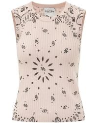 Kujten - Paisley-Print Ribbed-Knit Tank Top - Lyst