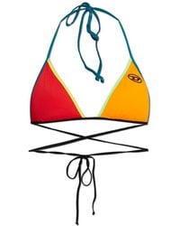 DIESEL - Trisha-D-Pop Logo Triangle Bikini Top - Lyst