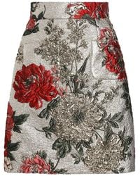 Dolce & Gabbana - Dolce & Gabbana Floral Print Skirt - Lyst