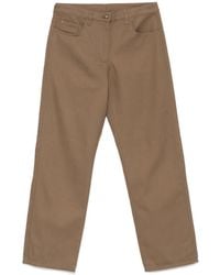 Emporio Armani - Braune Hose Mit Vorderem Knopf - Lyst