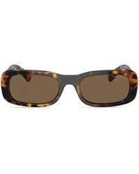 Miu Miu - Tortoiseshell-effect Rectangle-frame Sunglasses - Lyst