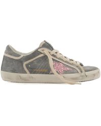 Golden Goose - Super Star Glitter-Detail Sneakers - Lyst