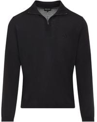 Giorgio Armani - Maglione Stile Polo Con Ricamo Logo - Lyst