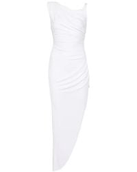 Elisabetta Franchi - Asymmetric Draped Midi Dress - Lyst